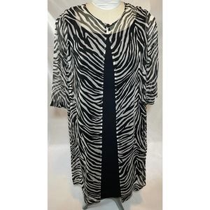 Vintage Maggie of London 100% Silk Animal Print Sheath Dress 12 EUC